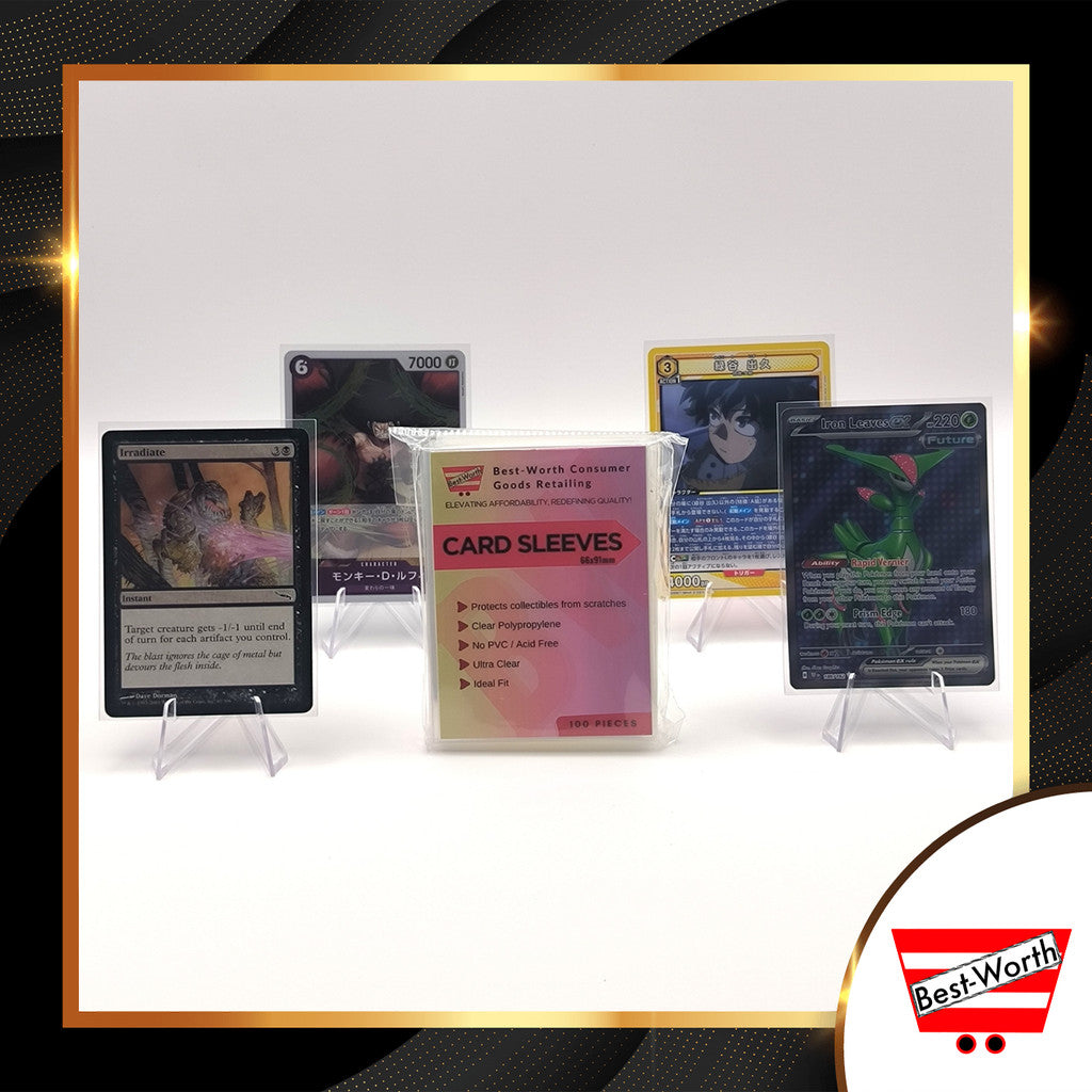 Best-Worth 100 Micron Ultra Clear Card Sleeves (66x91mm) 100 Pcs Best-Worth 100 Micron Ultra Clear Card Sleeves (66x91mm) 100 Pcs